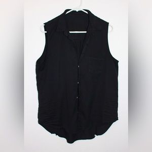 Frank and Eileen-Fiona sleeveless cotton Blouse in Black.